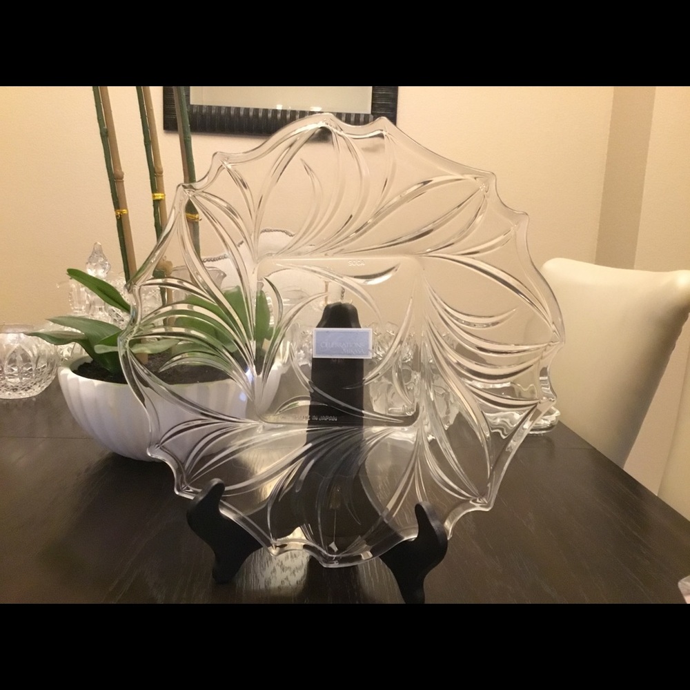 Mikasa wind song glass platter